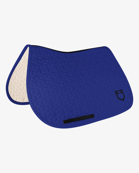 Equestro Jumping Saddle Pad Cube Quilting #colour_blue