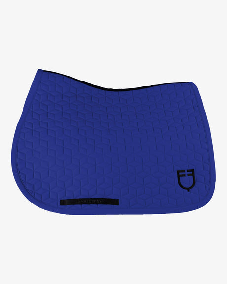 Equestro Jumping Saddle Pad Cube Quilting #colour_blue