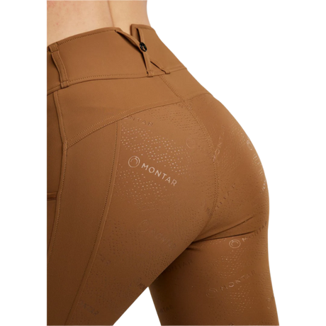 Montar MoMichelle with Gun Metal Logo Print Full Grip Breeches #colour_toffee