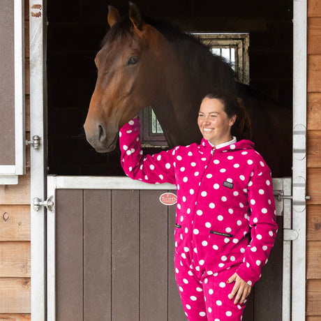 Supreme Products Adult's Dotty Fleece Onesie #colour_paradise-pink