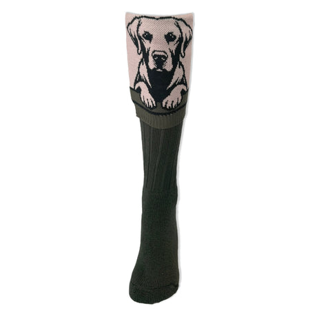 Waring Brooke Loyal Labrador Socks #colour_black-olive