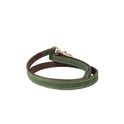 Benji & Flo Noble Suede Dog Lead #colour_green-gold