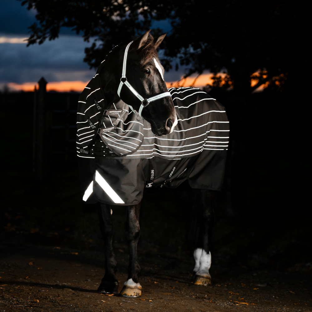 Horseware Ireland Amigo 1200D FieldSafe Reflectech Plus 0g Turnout Rug #colour_black-reflective-black