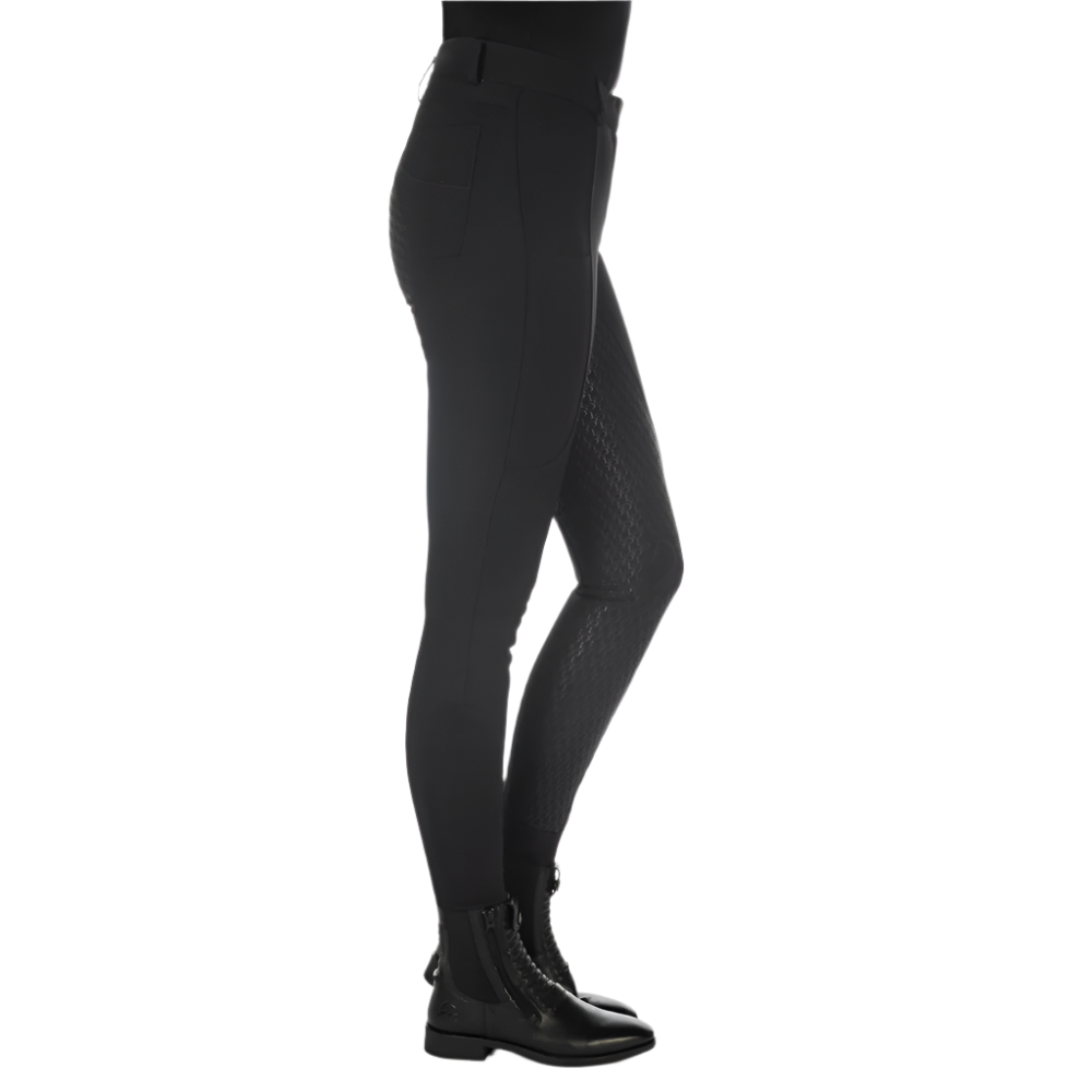 HKM Ladies Silicone Full Seat Riding Breeches -Amalfi- #colour_black