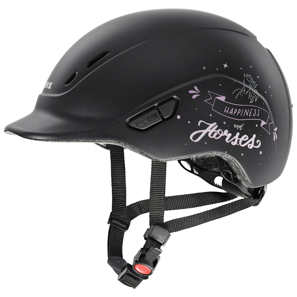 Uvex Kiddox Happy Horse Riding Hat #colour_black-matt