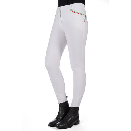 HKM Women's Silicone Full Seat Riding Breeches -Livigno Sportive- #colour_white