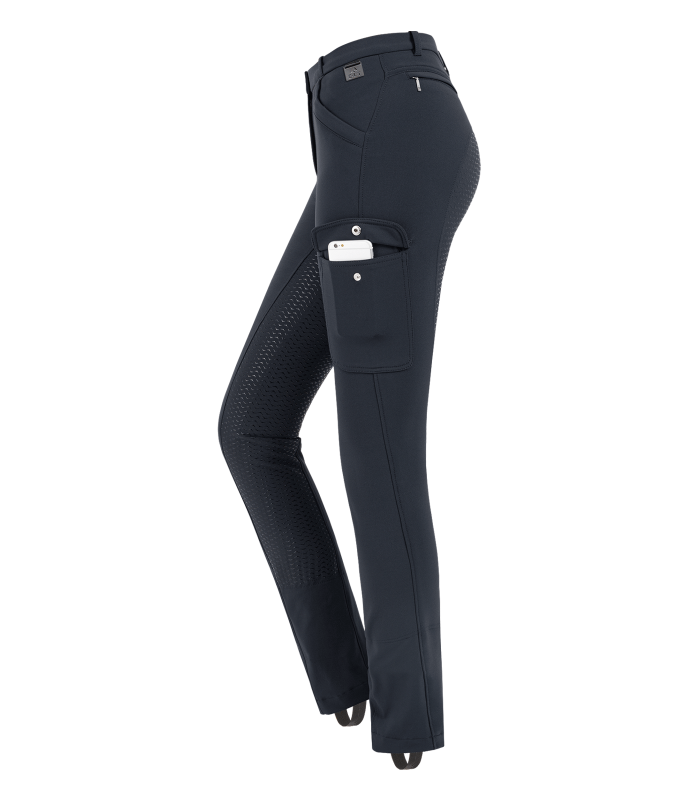 E.L.T Ladies Micro Jodhpur Cargo Silicone Breeches #colour_night-blue