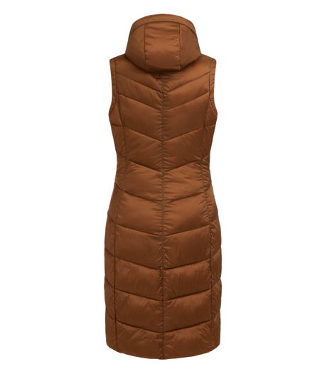 E.L.T Ostende Ladies Lightweight Long Gilet #colour_cinnamon