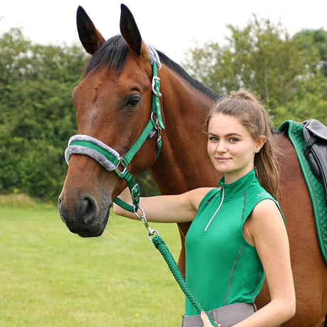 Hy Sport Active Head Collar & Lead Rope #colour_emerald-green