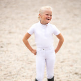 Hy Equestrian Cadiz Children's Show Shirt #colour_whtie-rose-gold