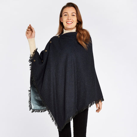 Dubarry Womens Hazelwood Tweed Poncho #colour_navy