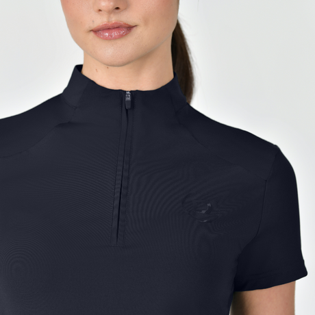 Dublin Ladies 1/4 Zip Breathable Short Sleeve Top #colour_navy