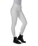 HKM Ladies Silicone Knee Patch Breeches -Livigno- #colour_white