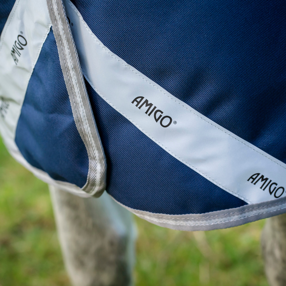 Horseware Ireland Amigo 1200D FieldSafe Plus 50g Turnout Rug #colour_navy-titanium-grey-silver