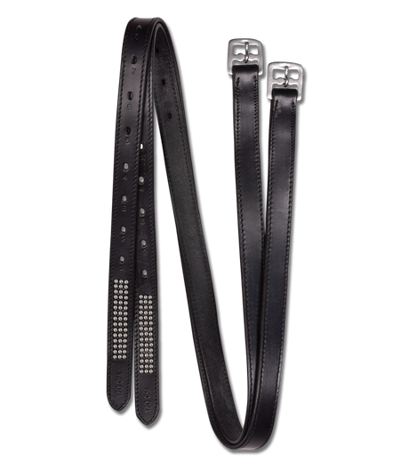 STAR Stirrup Leathers with Crystals #colour_black