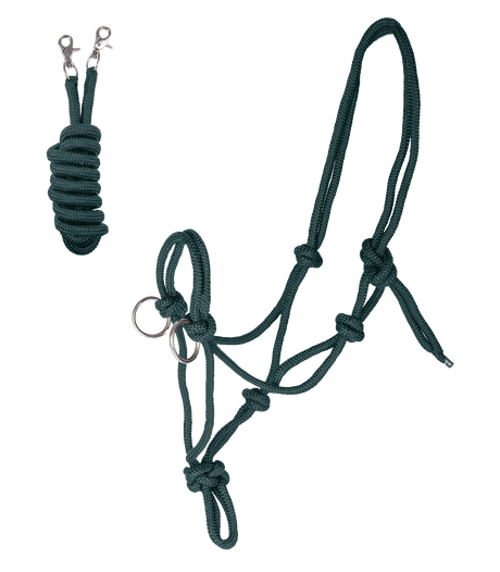 Waldhausen Knotted Halter With Reins #colour_fir-green