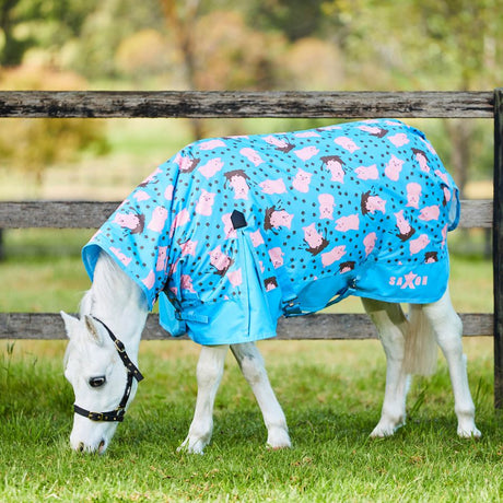 Saxon 600D Combo Neck Medium Weight Pony Turnout Rug #colour_pig-print