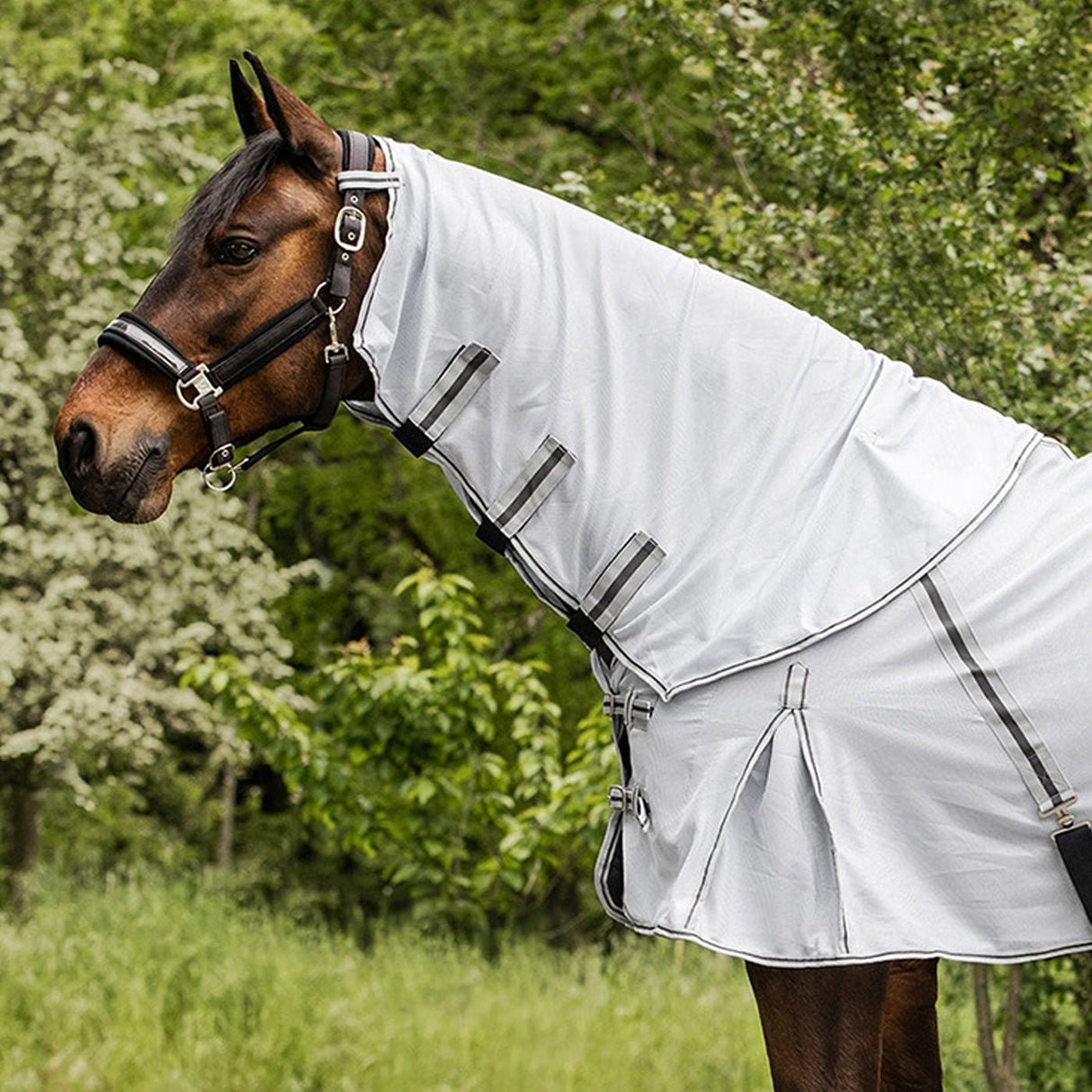 Waldhausen Protect Fly Rug Neck #colour_silver-grey-grey