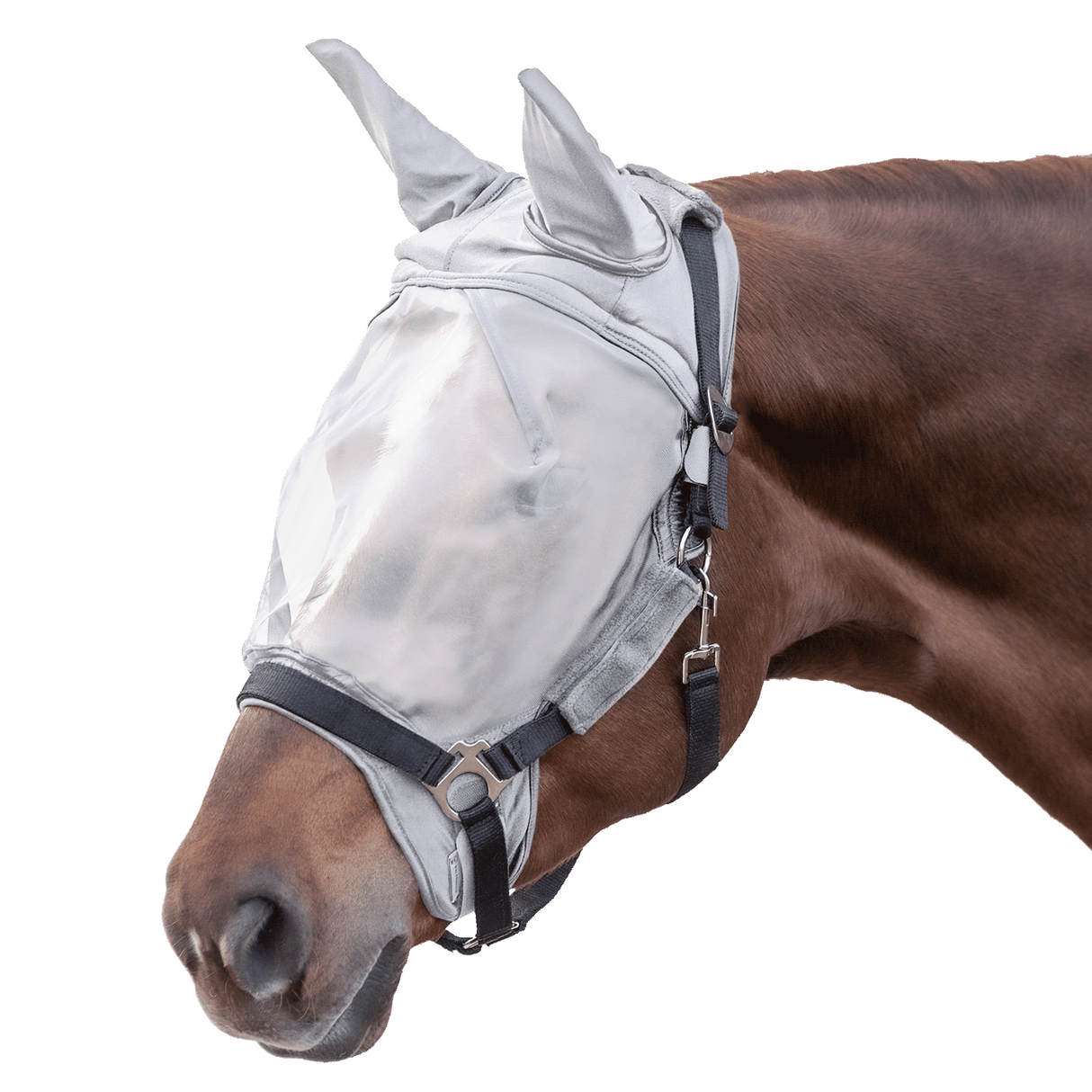 Waldhausen Premium Fly Mask, with Ears #colour_silver-grey