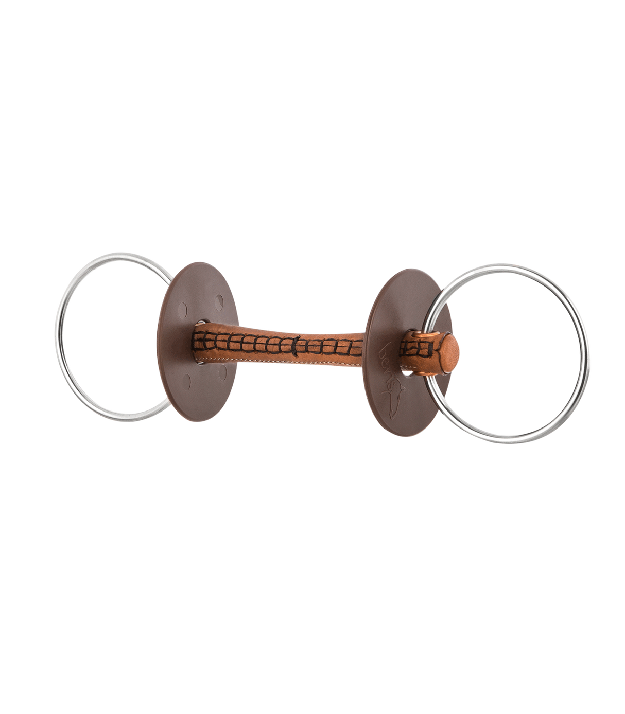 Beris Soft 7.5cm Ring Loose Ring Snaffle Bit with Leather Bar