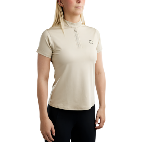 Montar MoBriella Short Sleeved Training Shirt with Gun Metal Crystals #colour_light-silver-grey