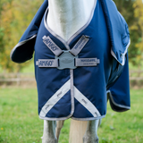 Horseware Ireland Amigo 1200D FieldSafe Plus 50g Turnout Rug #colour_navy-titanium-grey-silver