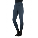 HKM Ladies Silicone Full Seat Riding Tights -Juna- #colour_deep-blue