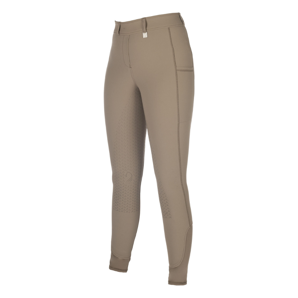 HKM Childen's Silicone Full Seat Riding Tights -Amalfi- #colour_taupe