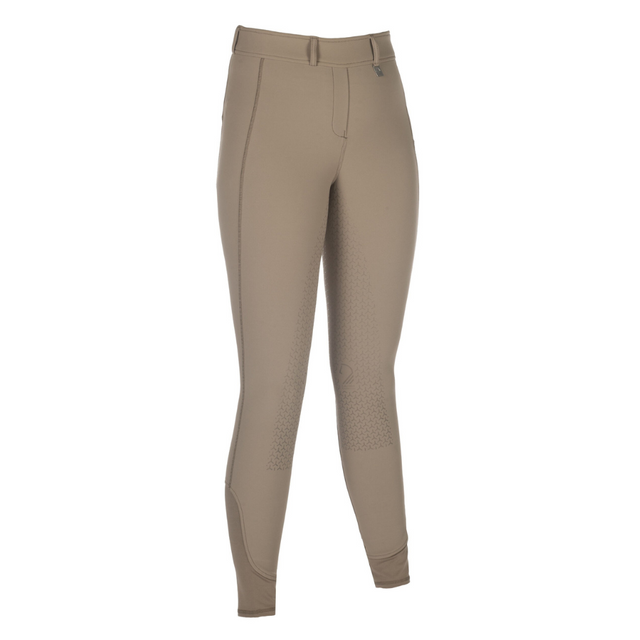 HKM Childen's Silicone Full Seat Riding Tights -Amalfi- #colour_taupe