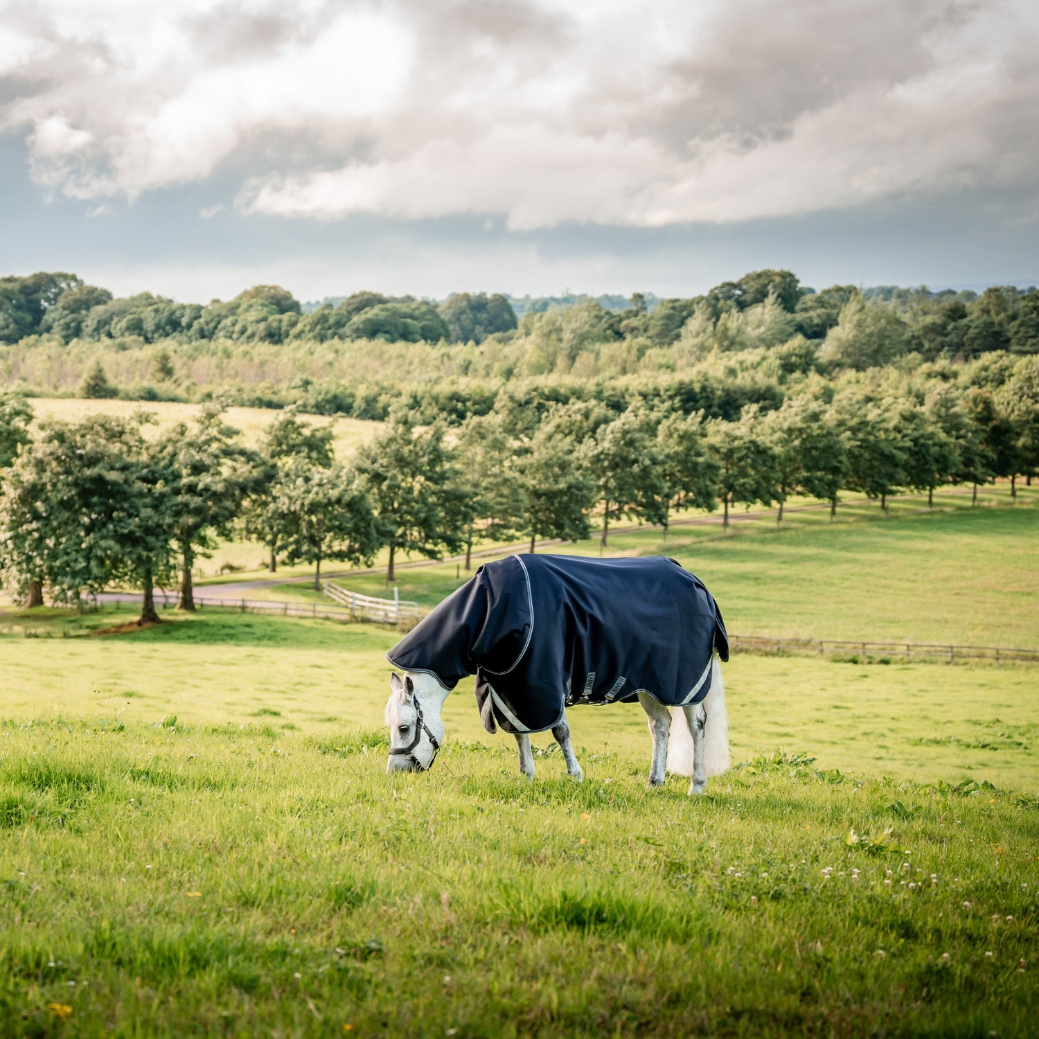 Horseware Ireland Rambo Supreme 1680D Turnout Plus 0g #colour_navy-thunderstorm-grey-silver