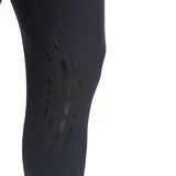 Equestro Zeus Men’s Stretch Cotton Breeches with Knee Grip #colour_blue