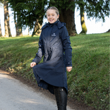 EQUIDRY Girl's Bronte Riding Coat with Removable Hood #colour_navy