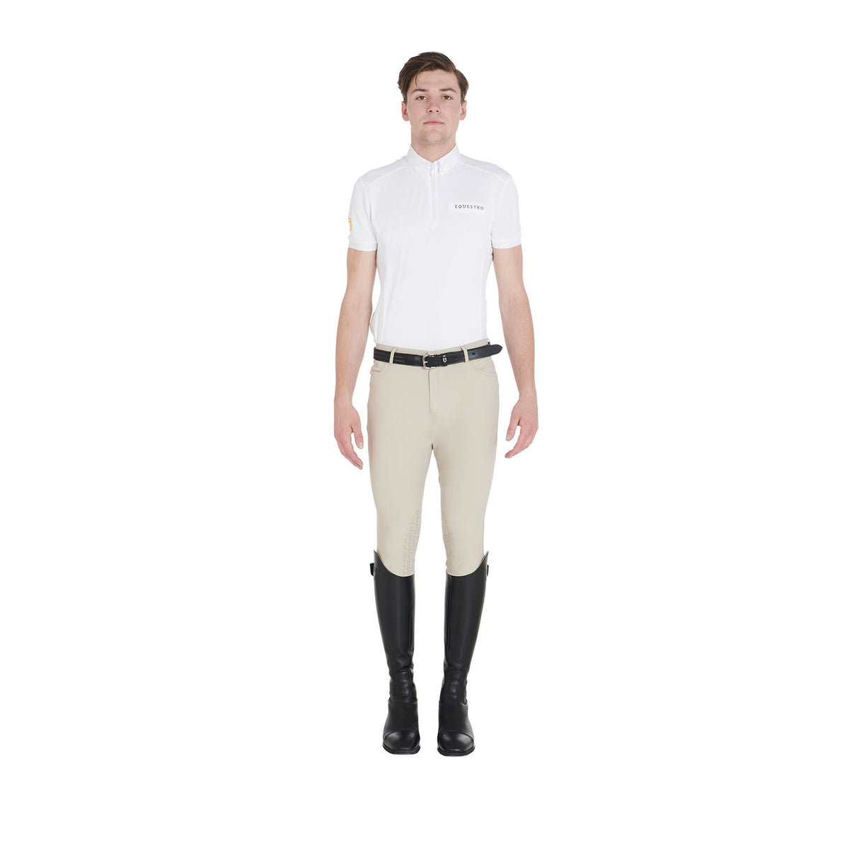 Equestro Men's Slim Fit Grip Breeches With Logo