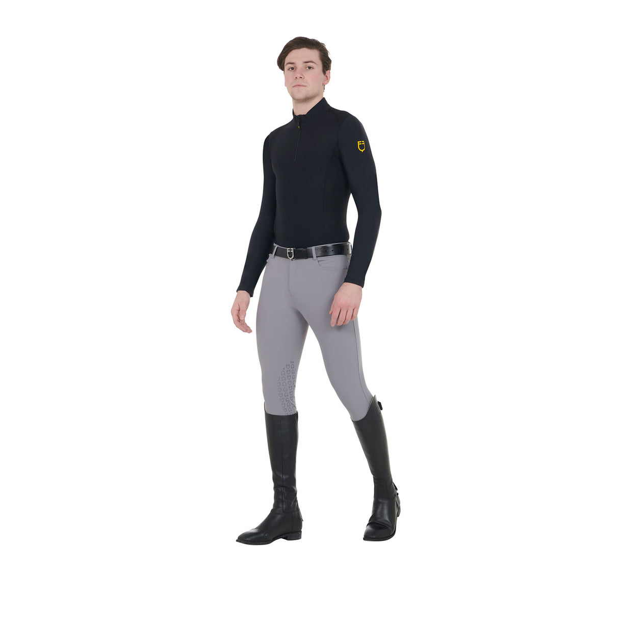 Equestro Men's Slim Fit Grip Breeches With Logo