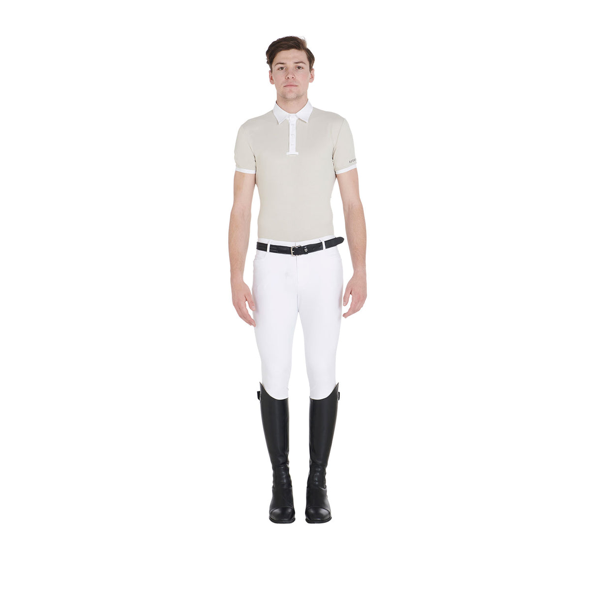 Equestro Men's Slim Fit Grip Breeches With Logo