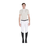 Equestro Men's Slim Fit Grip Breeches With Logo
