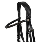English leather bridle with glittery noseband