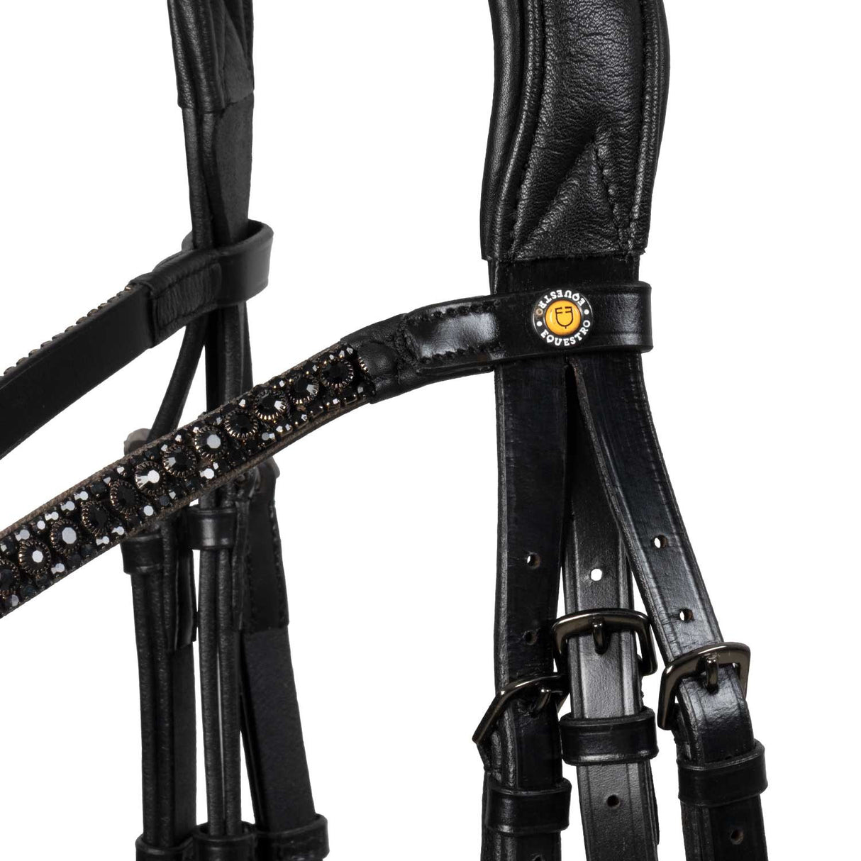 English leather bridle with glittery noseband