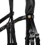 English leather bridle with glittery noseband