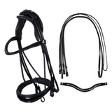 Leather dressage bridle with anatomical headpiece