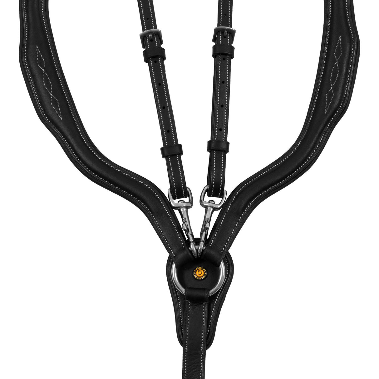 Anatomical leather breastplate with removable martingale