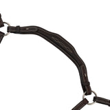 Anatomical leather breastplate with removable martingale