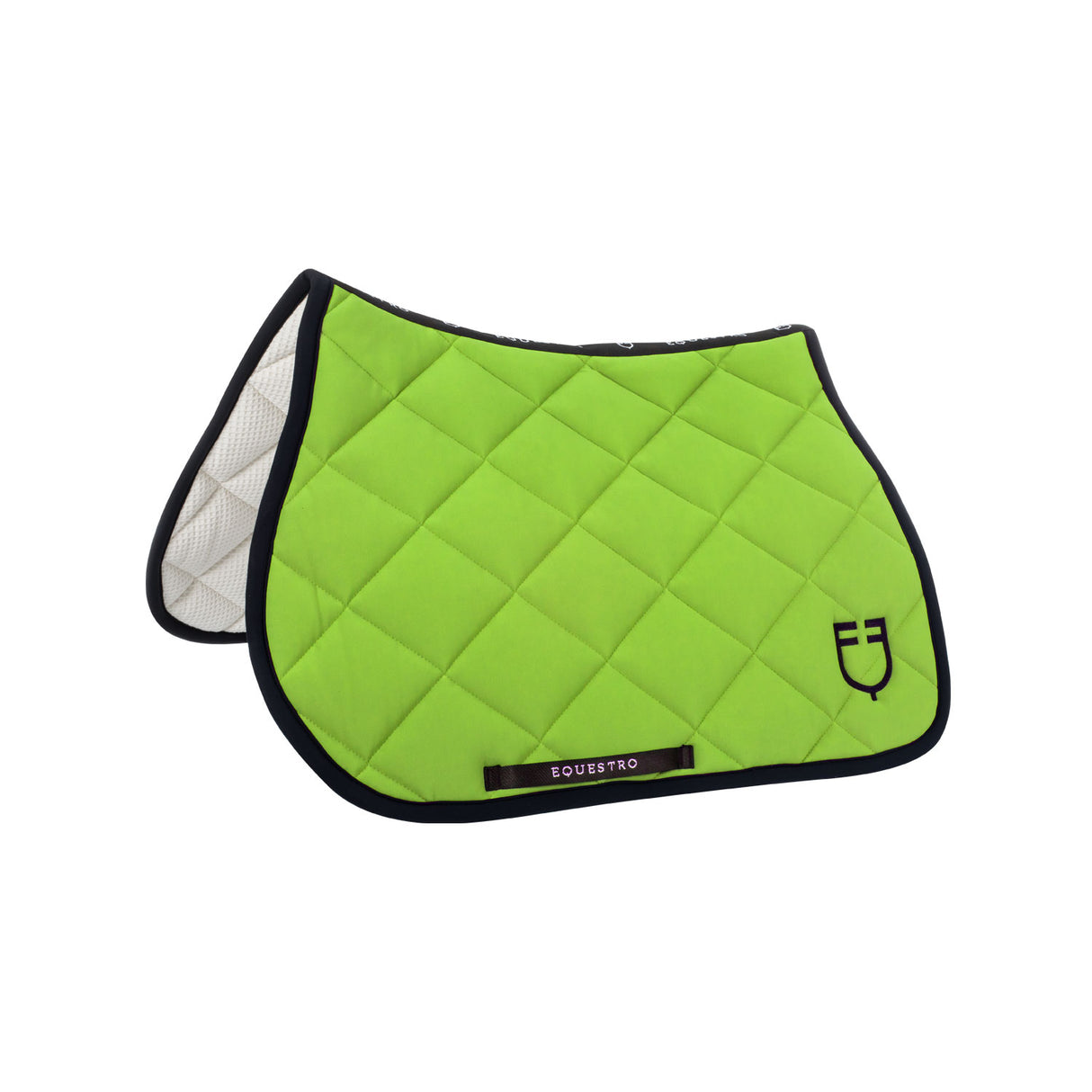Equestro Jumping Saddle Pad With Embroidered Logo Black Line Edition