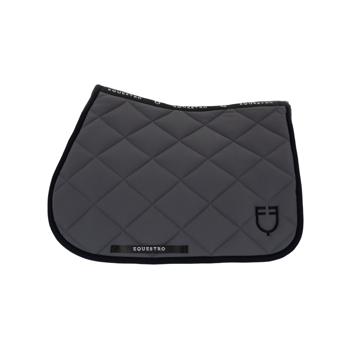 Equestro Jumping Saddle Pad With Embroidered Logo Black Line Edition