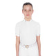 Equestro Girls' Slim Fit Competition Polo Shirt With Gathered Sleeves