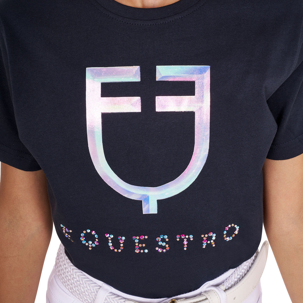 Equestro Girls' Slim Fit T-Shirt Multicolor Logo Print