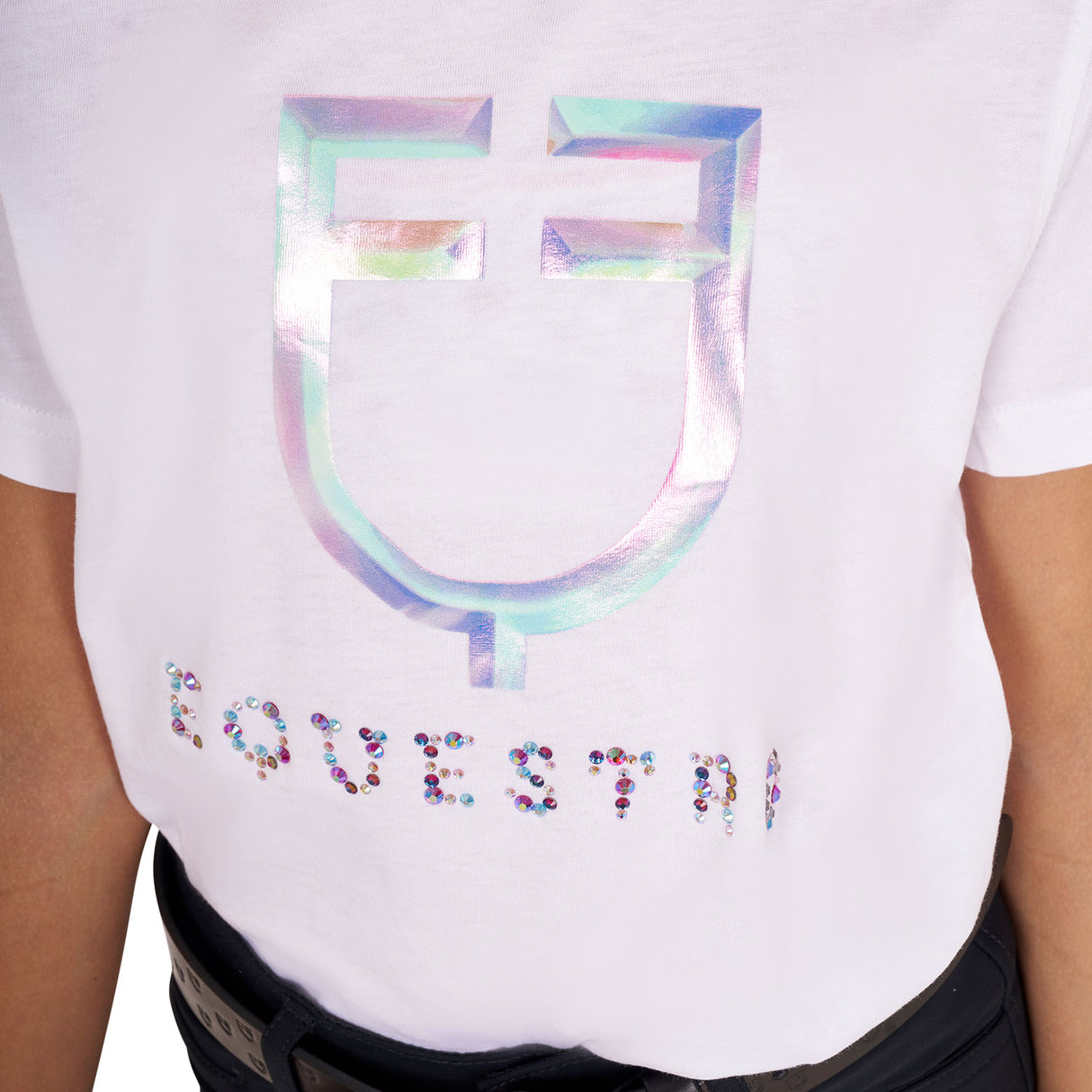 Equestro Girls' Slim Fit T-Shirt Multicolor Logo Print