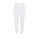 Equestro Girls' Fleece Lining Leggings #colour_white