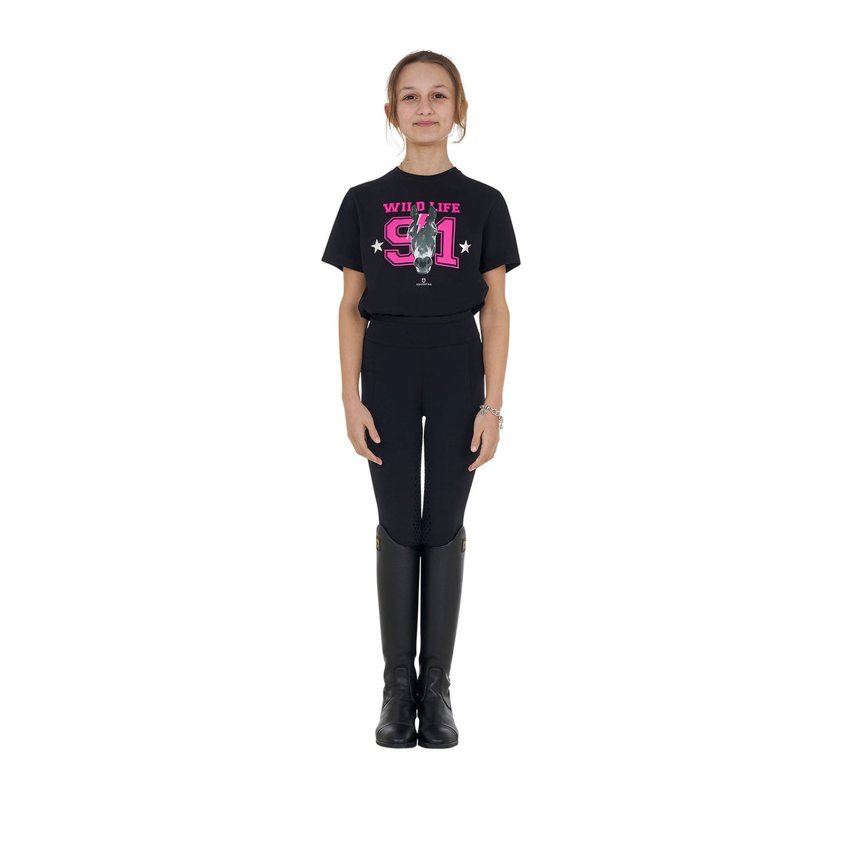 Equestro Girls' Wild Life Cotton T-Shirt With Print