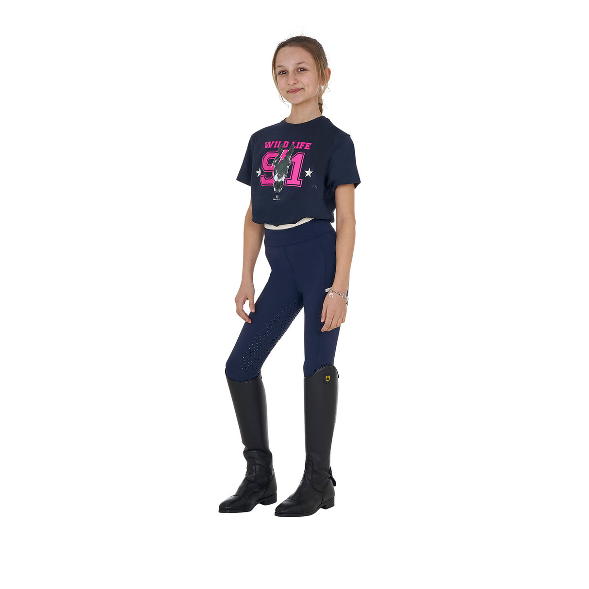 Equestro Girls' Wild Life Cotton T-Shirt With Print